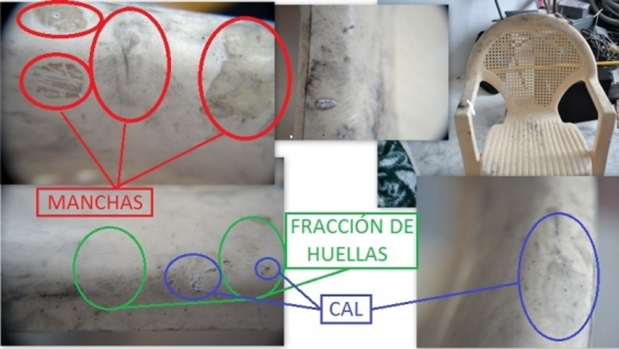 Fracciones de huellas y manchas